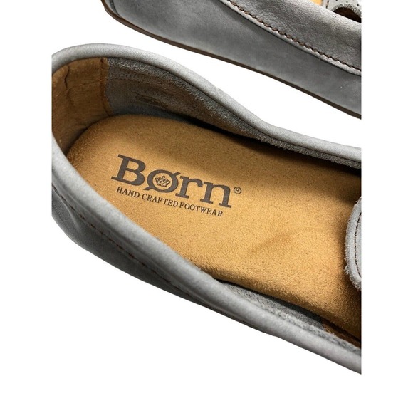 Born Gray Suede Driving Loafers Shoes 8 Mens Slip On Perforated main image 16